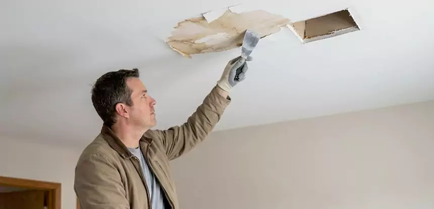 Ceiling Water Stain and Drywall Repair in Hoschton